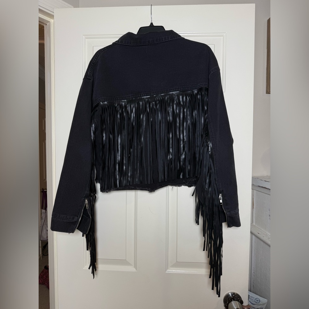 Vervet Black‎ Denim Fringe Jacket - Picture 10 of 10